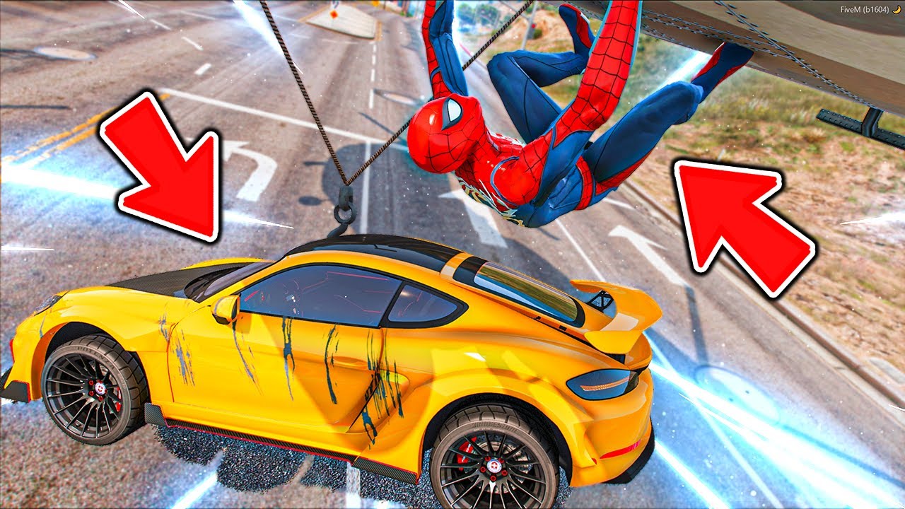 GTA V #123 ( الولد المشاغب ) سبايدرمان انتقم وسحب سيارة