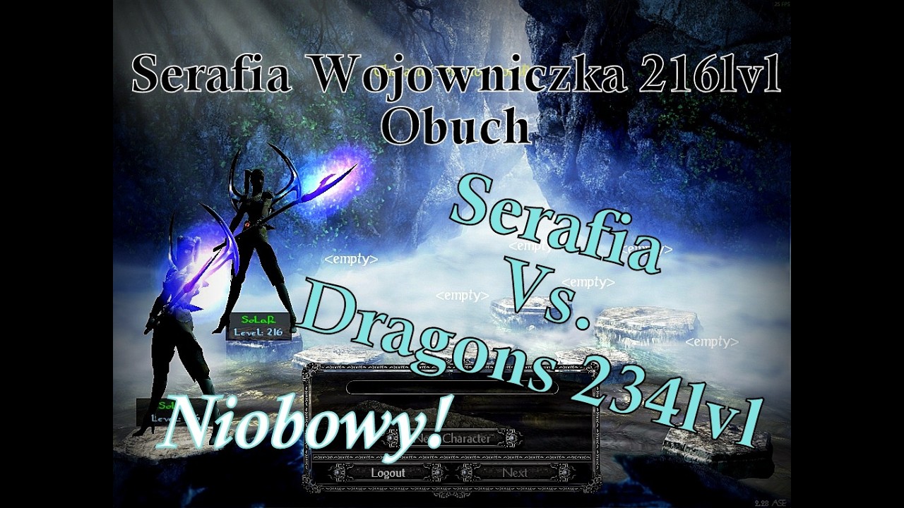 Sacred Gold - Serafia Broń Obuchowa Wojowniczka 216lvl Vs. Smoki 234lvl - Mocna Wszędzie - Niob!