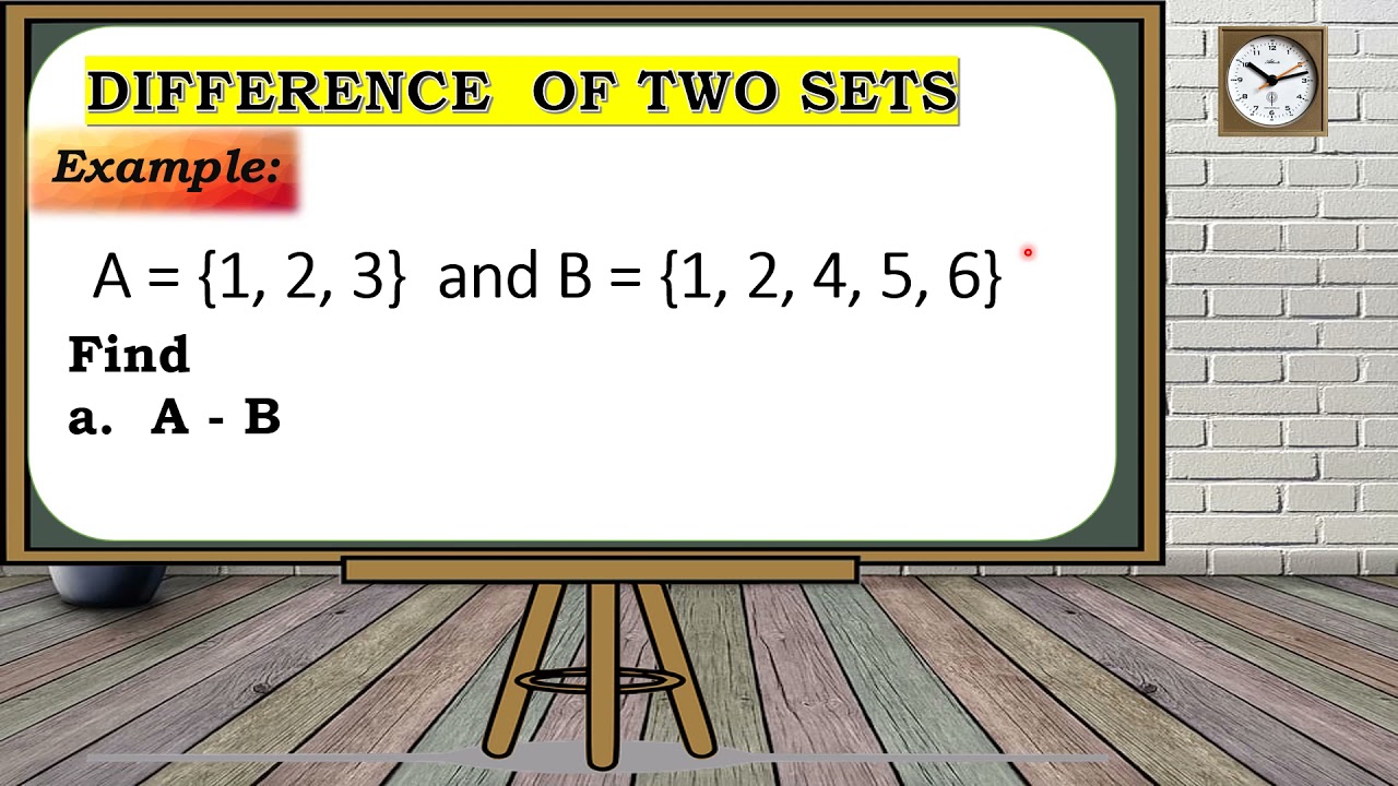 DIFFERENCE OF TWO SETS