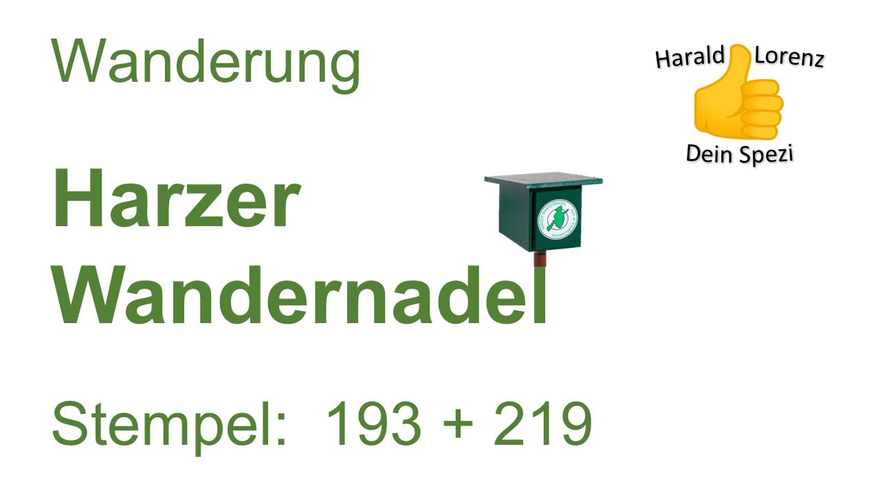 Harzer Wandernadel: Stempel 193 und 219