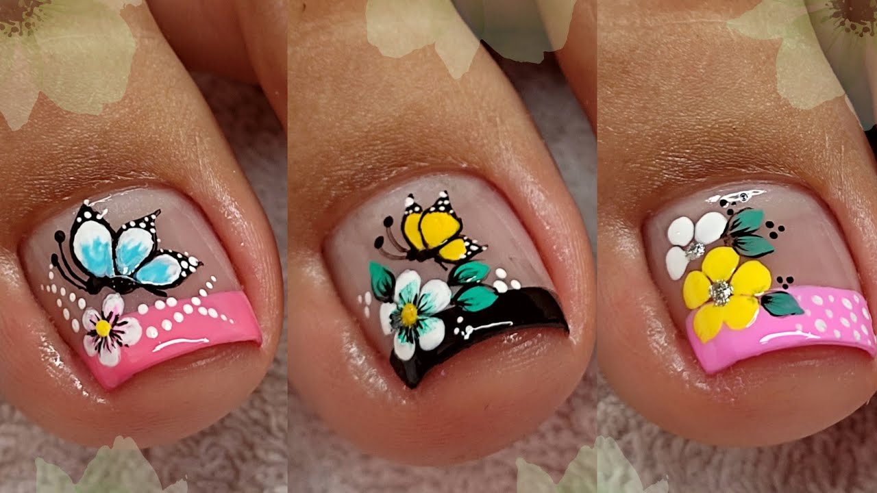 Decora tus UÑAS FÁCIL Y MUY BONITAS | UÑAS de PIES DECORADAS