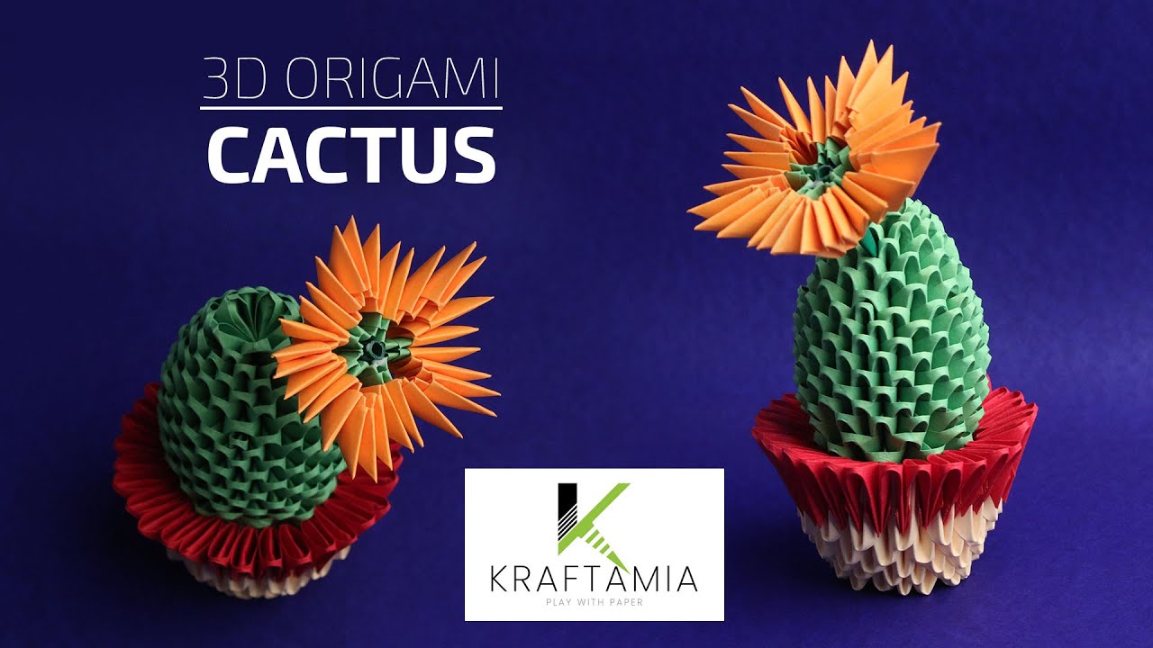 3D Origami Cactus | How to make Paper Cactus | Cactus Tree  | Cactus | #diy | #origami | #artcraft