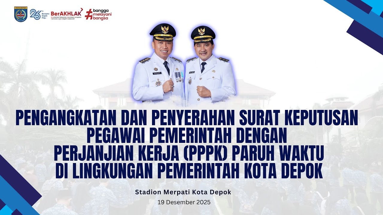Pengangkatan dan Penyerahan Surat Keputusan PPPK Paruh Waktu di lingkungan Pemerintah Kota Depok