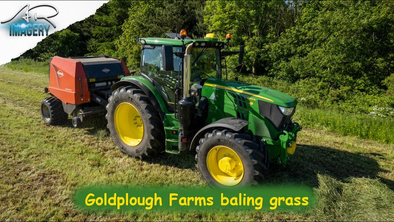 John Deere 6145R goes baling with the Kuhn
