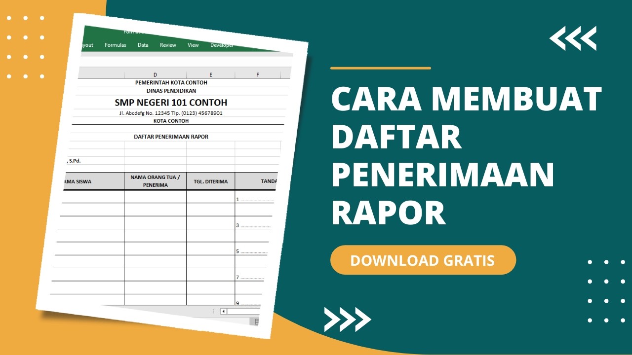 Cara Membuat Format Daftar Penerimaan Rapor