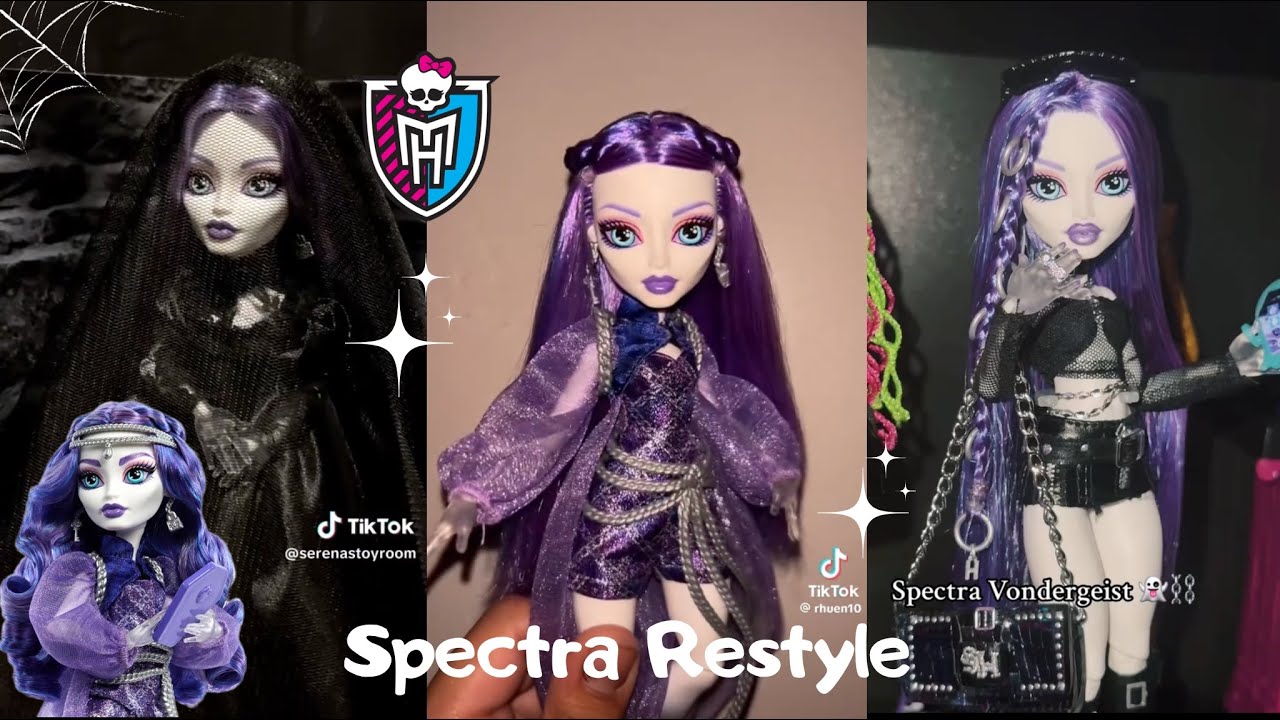 👻⛓️ 14 Restyle ideas for Spectra Vondergeist G3 Monster High dolls from TikTok 💜✨