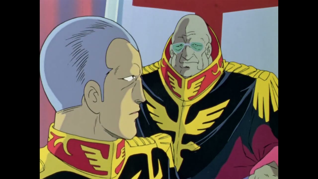 Mobile Suit Gundam III: Encounters in Space - Degwin compares Gihren to Hitler (ENG Dub)