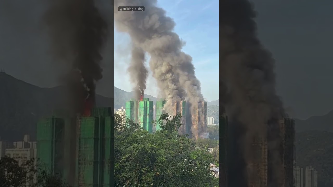 Deadly fire rips through bamboo scaffolding around 3 residential buildings in Hong Kong's Tai Po