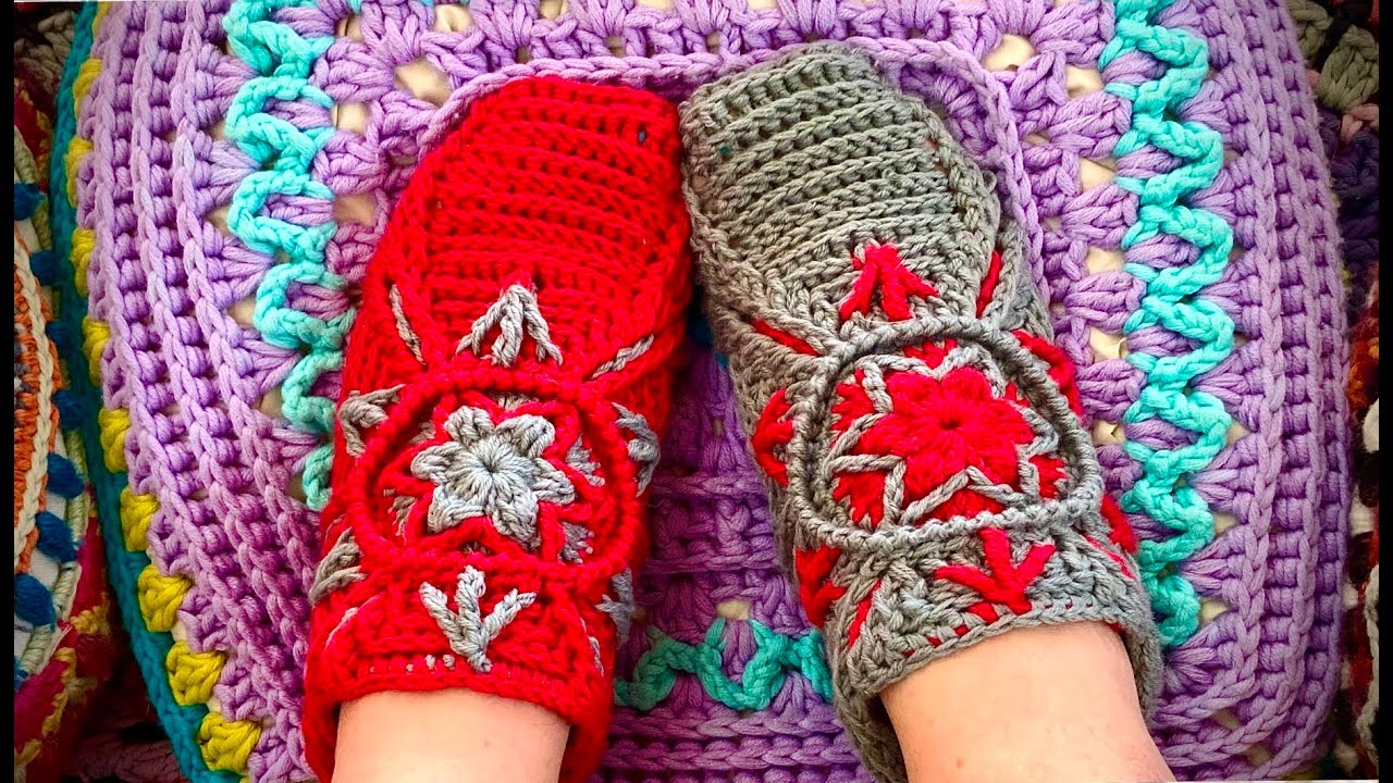 HEXAGON PUSCHEN /HAUSSCHUHE „STAR“ ⭐️ #häkeln #petraperle #socken #häkelsocken#hausschuhe#wollreste