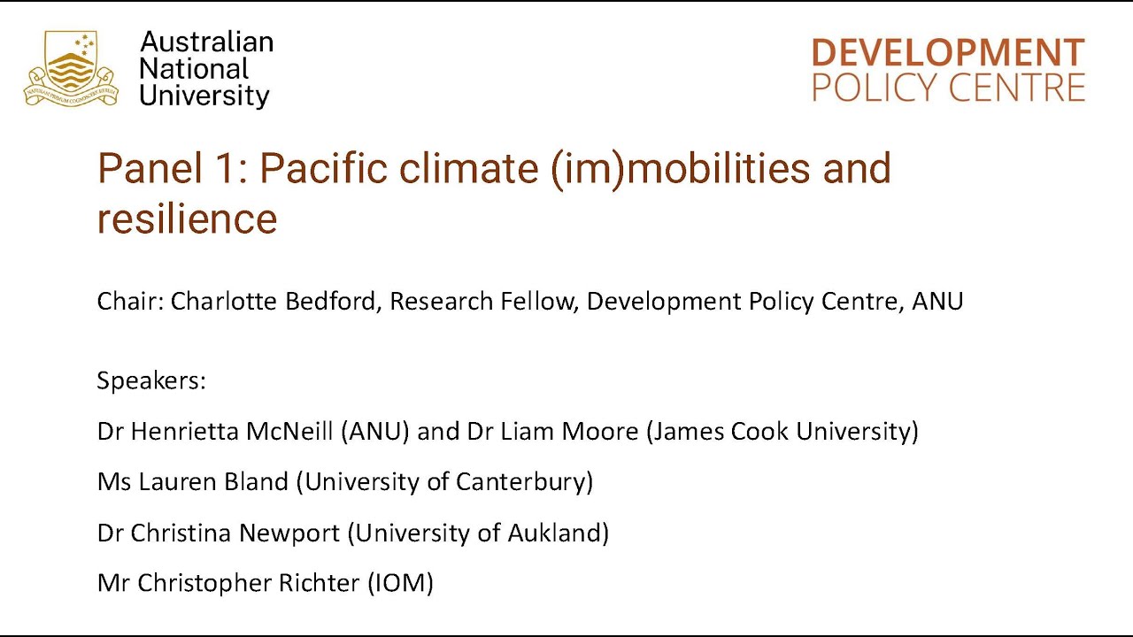 Panel 1: Pacific climate (im)mobilities and resilience