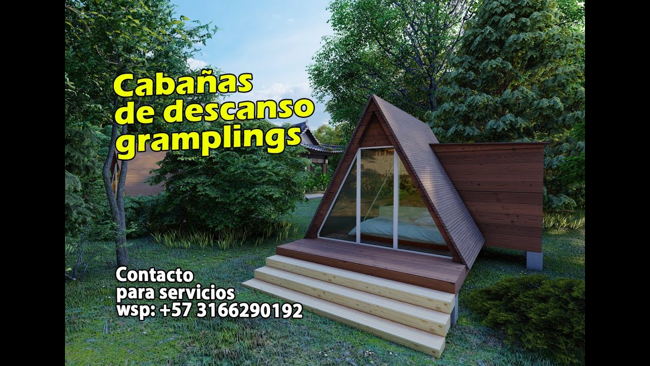 3 Modelos, Cabañas para descanso! Glampings, modelos sketchup!