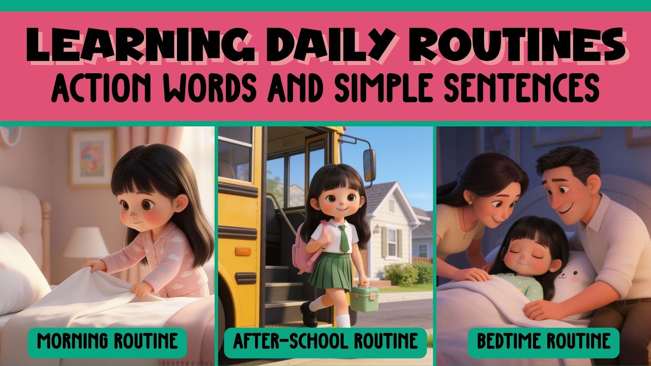 Daily Routines for Kids | Learn Action Words