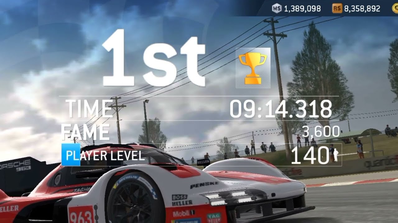 Real Racing 3 Porsche 963 race at Mount Panorama, 11/28 Upgrades, Race 3.3, 2023 LMDH Season