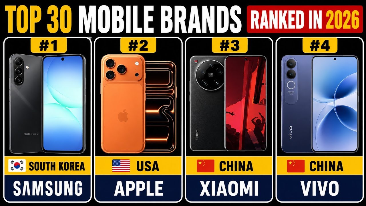 Top 30 Mobile Brands Ranked in 2026 📱