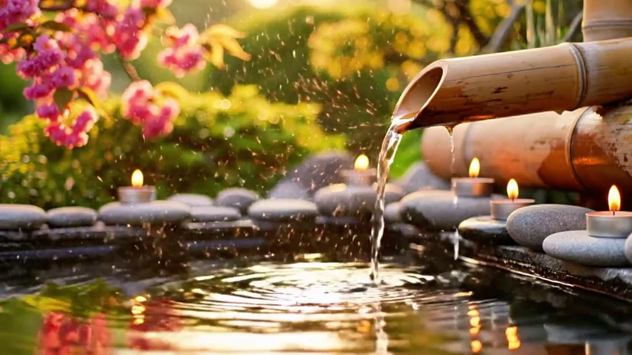 Beautiful Relaxing Music 🌿 Bamboo Water Sounds, Deep Sleep Music, Calm Anxiety & Depression, Spa BGM