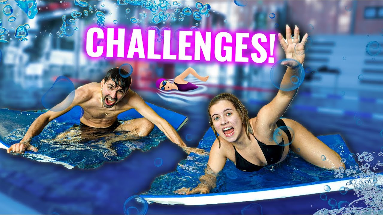 WIR machen DUMME CHALLENGES im SCHWIMMBAD!😂🌊 mit @Dima Schine II VLOG 465
