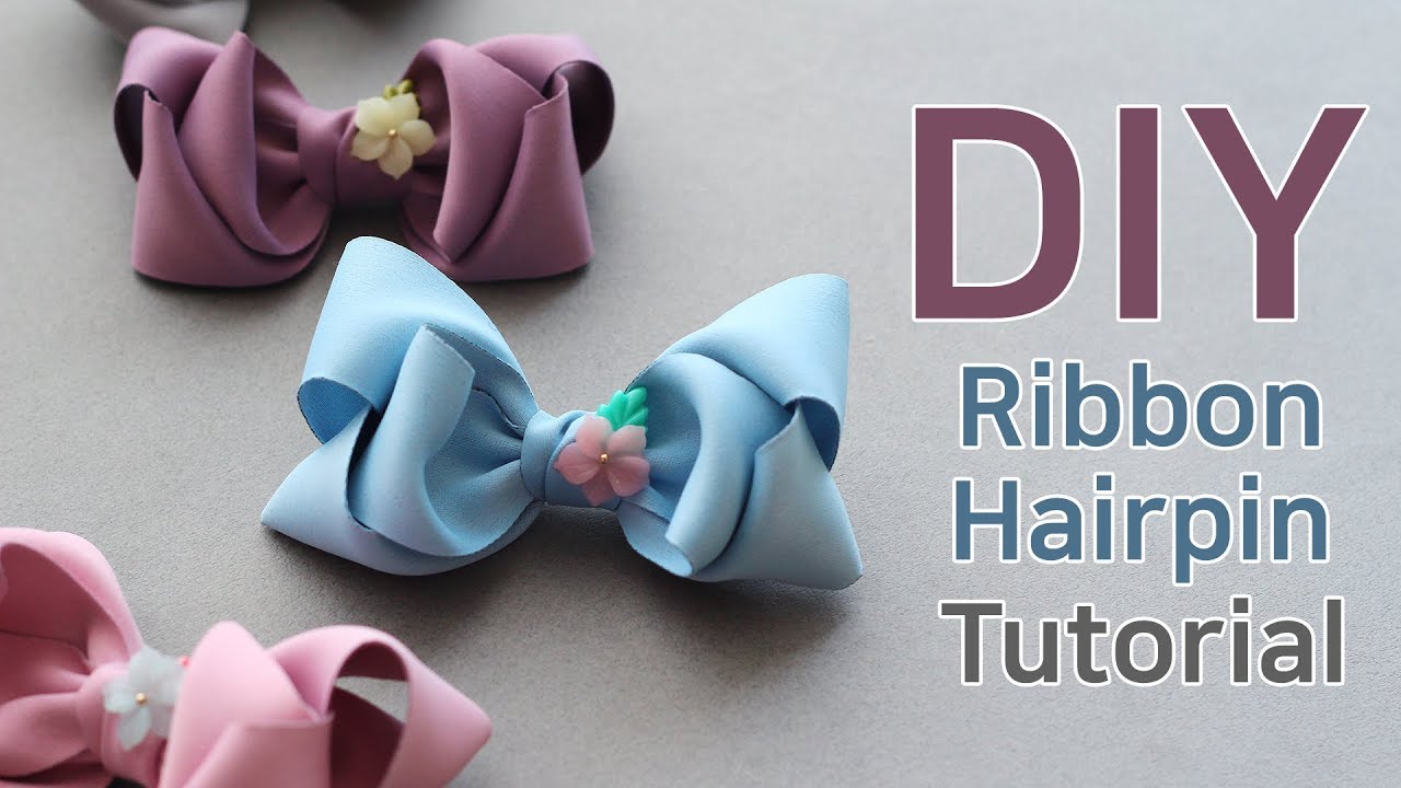 DIY HairBow Tutorial/How to make a ribbon hairaccessory/터비드볼륨핀/리본공예/리본핀만들기