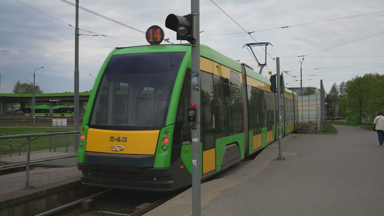 Poland, Poznań, tram 14 ride from Most Teatralny to Sobieskiego