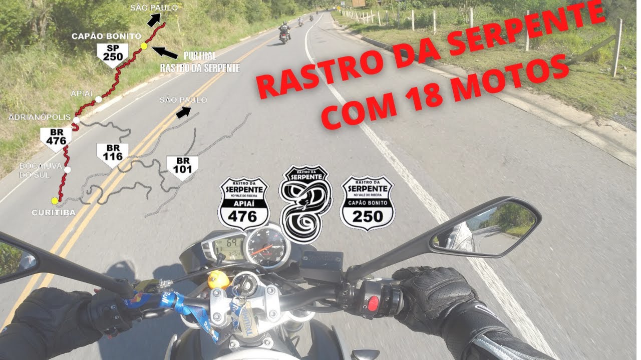 FIZ O RASTRO DA SERPENTE COM 18 MOTOS