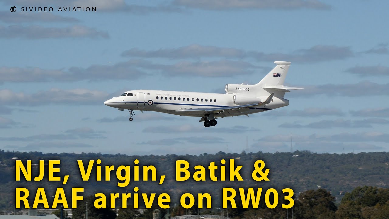 National Jet Express, Virgin Australia, Batik Air, Royal Australian Air Force arrive on RW03.