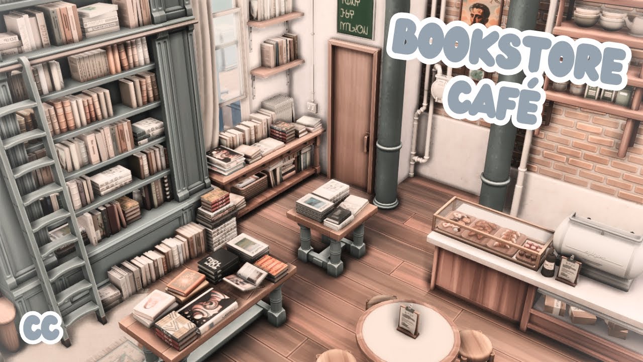 bookstore café ☕ | The Sims 4 speed build | CC
