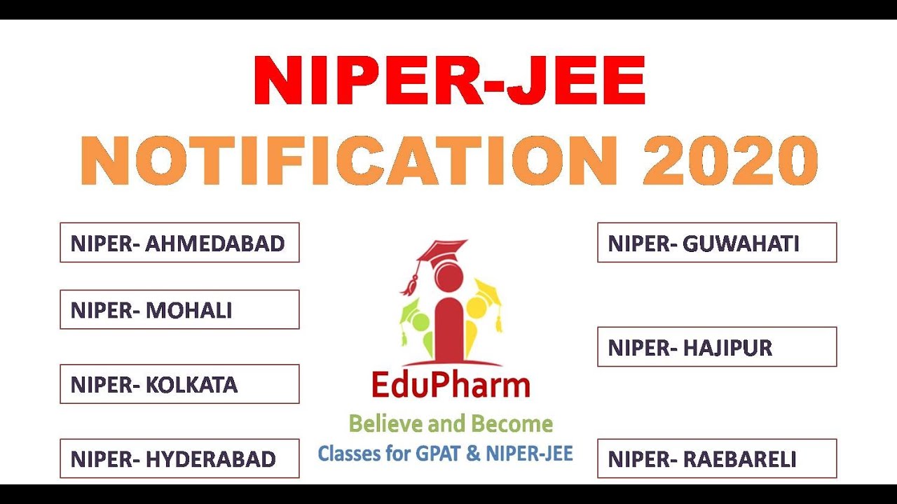 NIPER JEE 2020 Notification