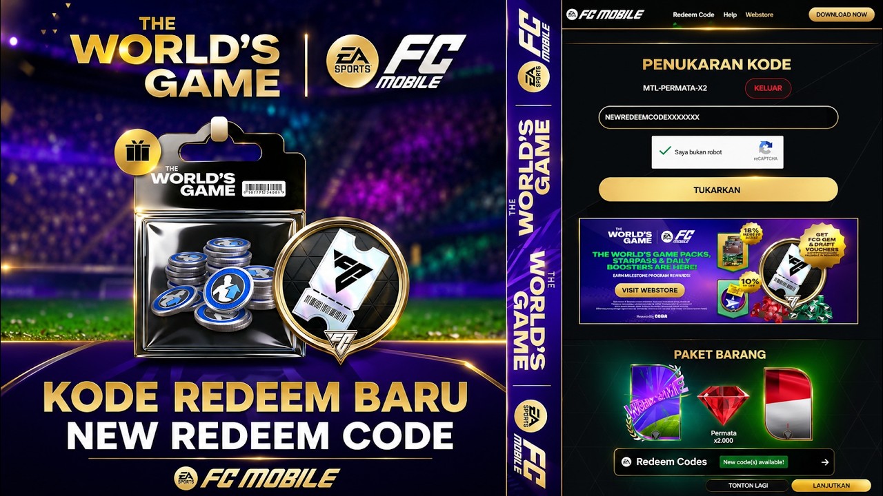 2 NEWEST FC MOBILE REDEEM CODES TODAY THE WORLD'S GAME CLAIM FREE REWARDS TWG EVENT FC MOBILE 26