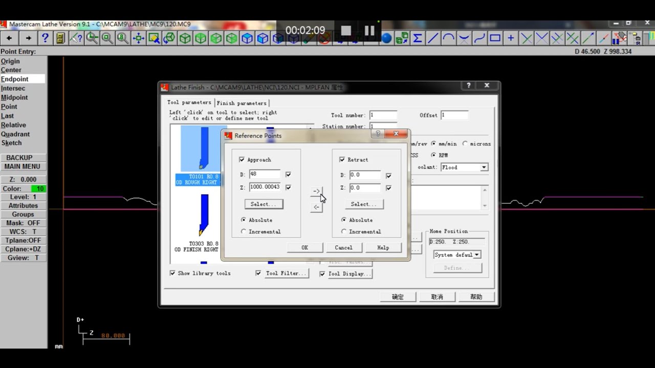 How To Create a Design and toolpaths  For  Lathe Machine by Mastercam 9.2