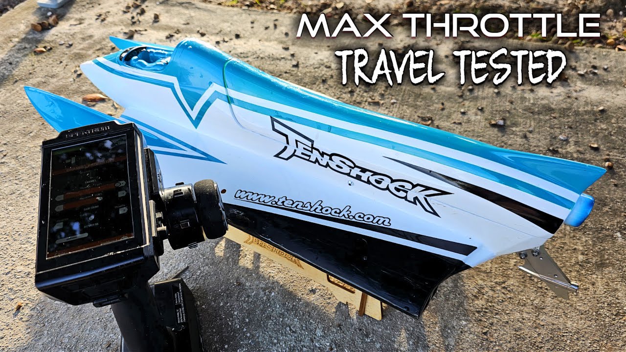 Tenshock f1 Racing Boat IXSR Transmitter Tuning And Throttle Travel Test