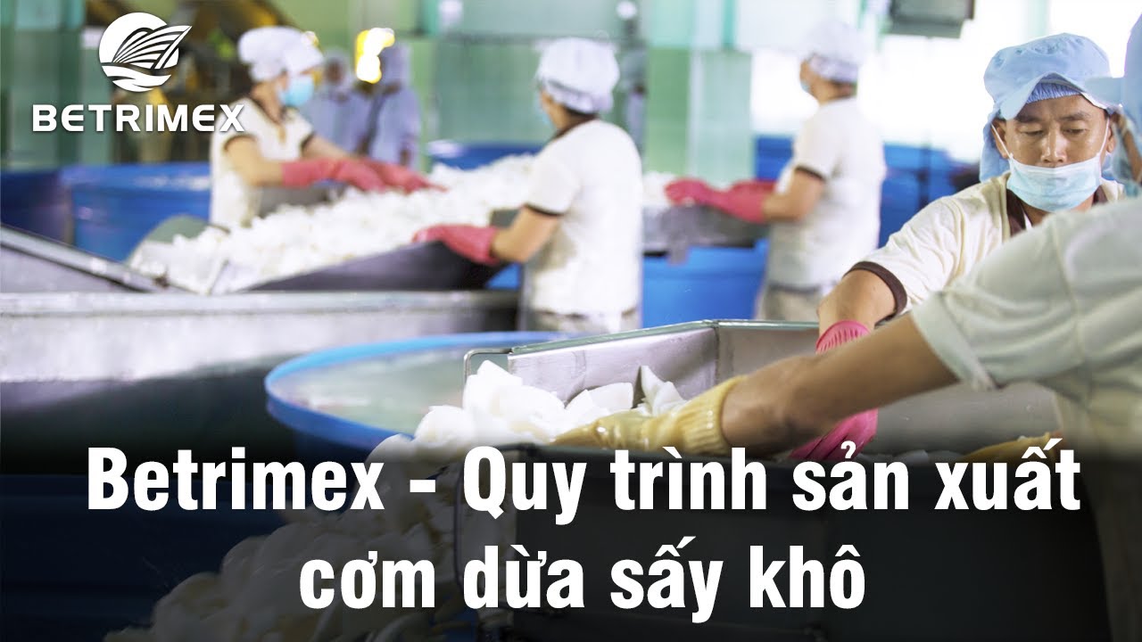 Betrimex - Qui trình sản xuất Cơm dừa sấy khô