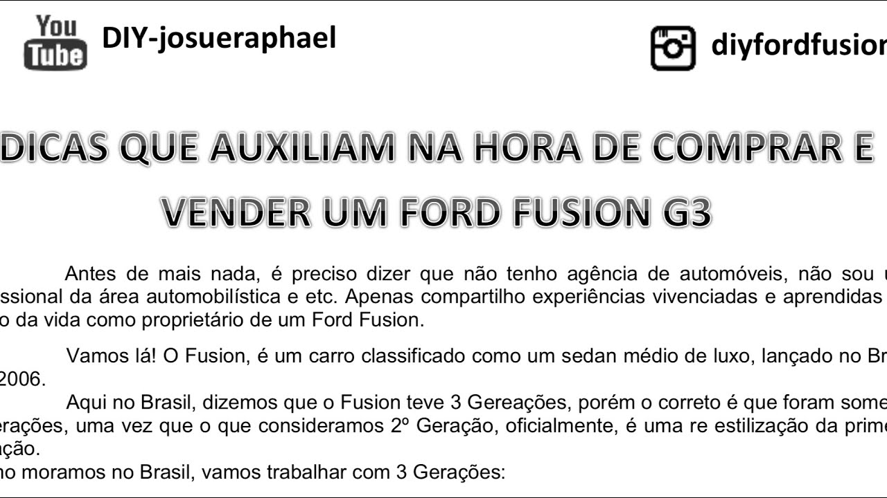 Dicas que auxiliam na hora de comprar e vender um Fusion G3 - Parte B