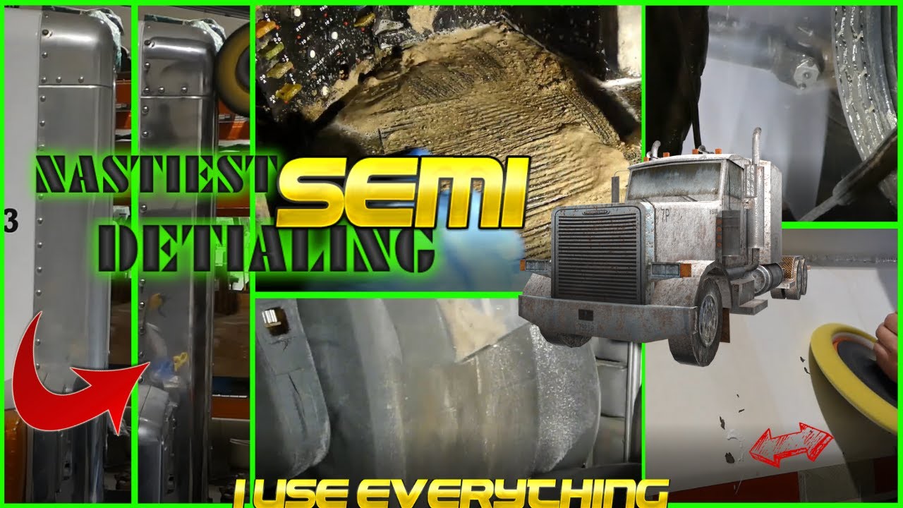 DISASTER Detailing the GROSSEST classic SEMI!! Nastiest INTERIOR Ever! ASMR