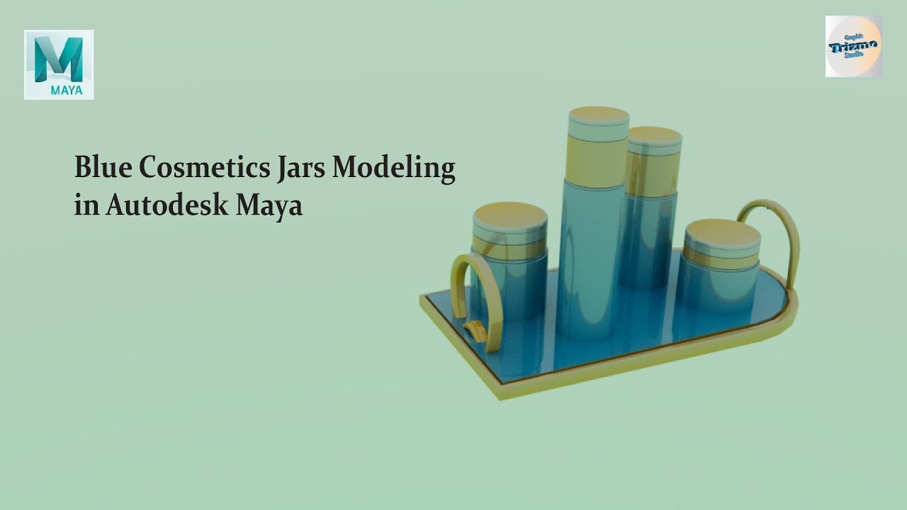 Blue Cosmetics Jars 3D Model | Autodesk Maya