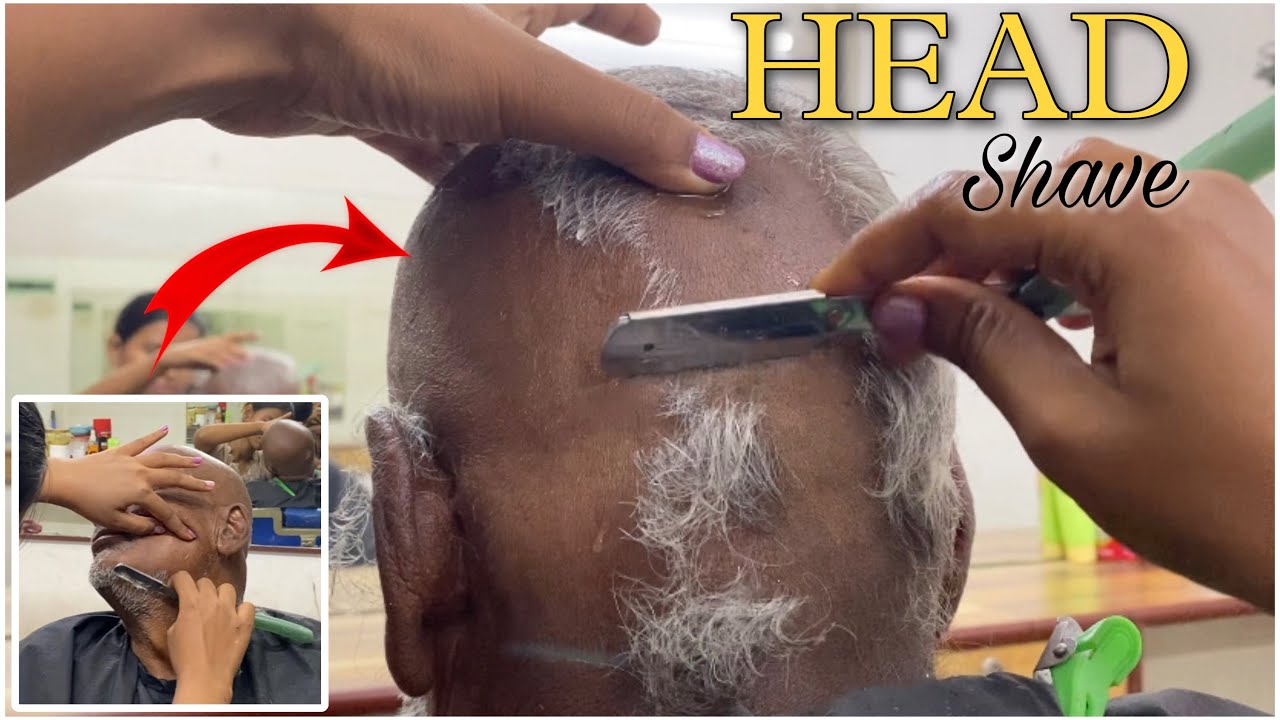 Indian Girl Barber Shave Old Men’s Head 🧔 Miss Barber