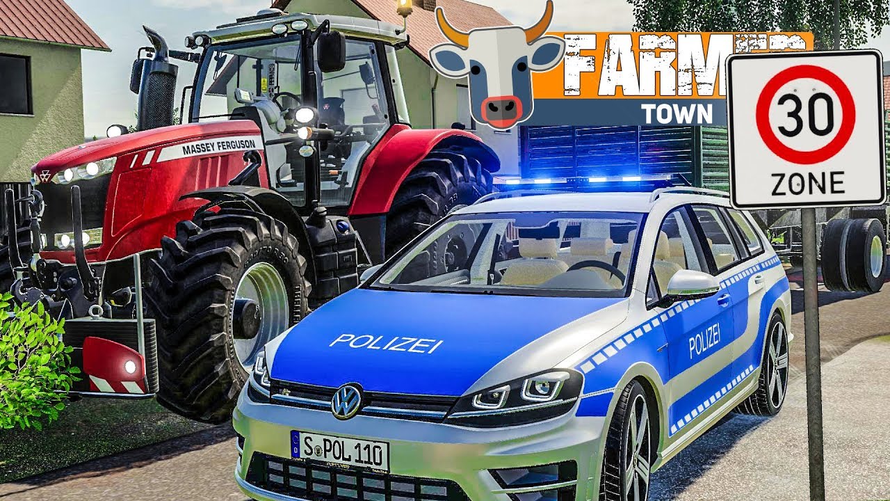 LS19 FarmerTown #59: Polizeikontrolle: Zu schnell mit dem Traktor! | LANDWIRTSCHAFTS SIMULATOR 19