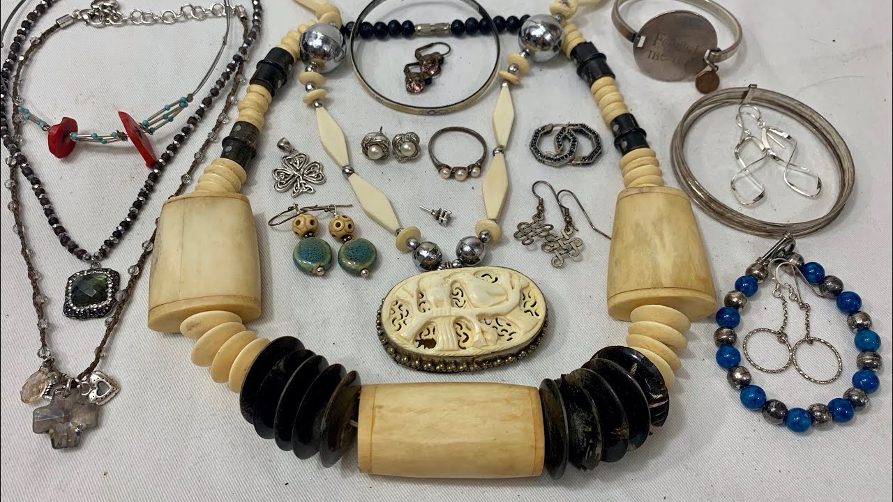 Goodwill Bluebox Jewelry Unboxing! New Jersey Bag #2! Tribal, Sorrelli, & lots of Sterling silver!