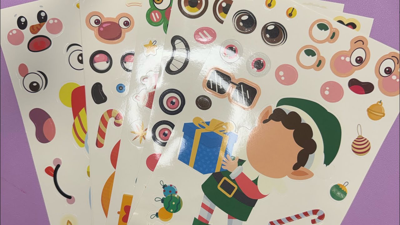 Decorating Christmas Characters with Stickers 🎅🦌🧝‍♂️🐻 | Cozy Holiday Craft