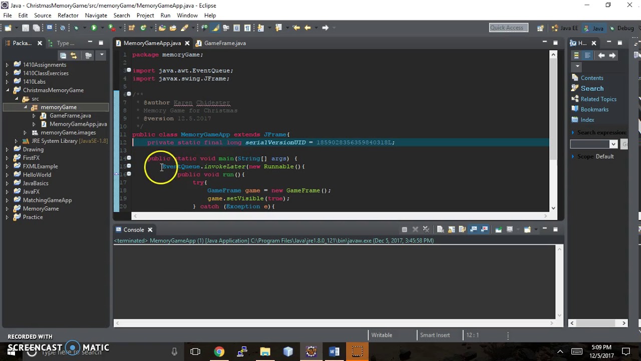 Java Gui Memory Game Part 1