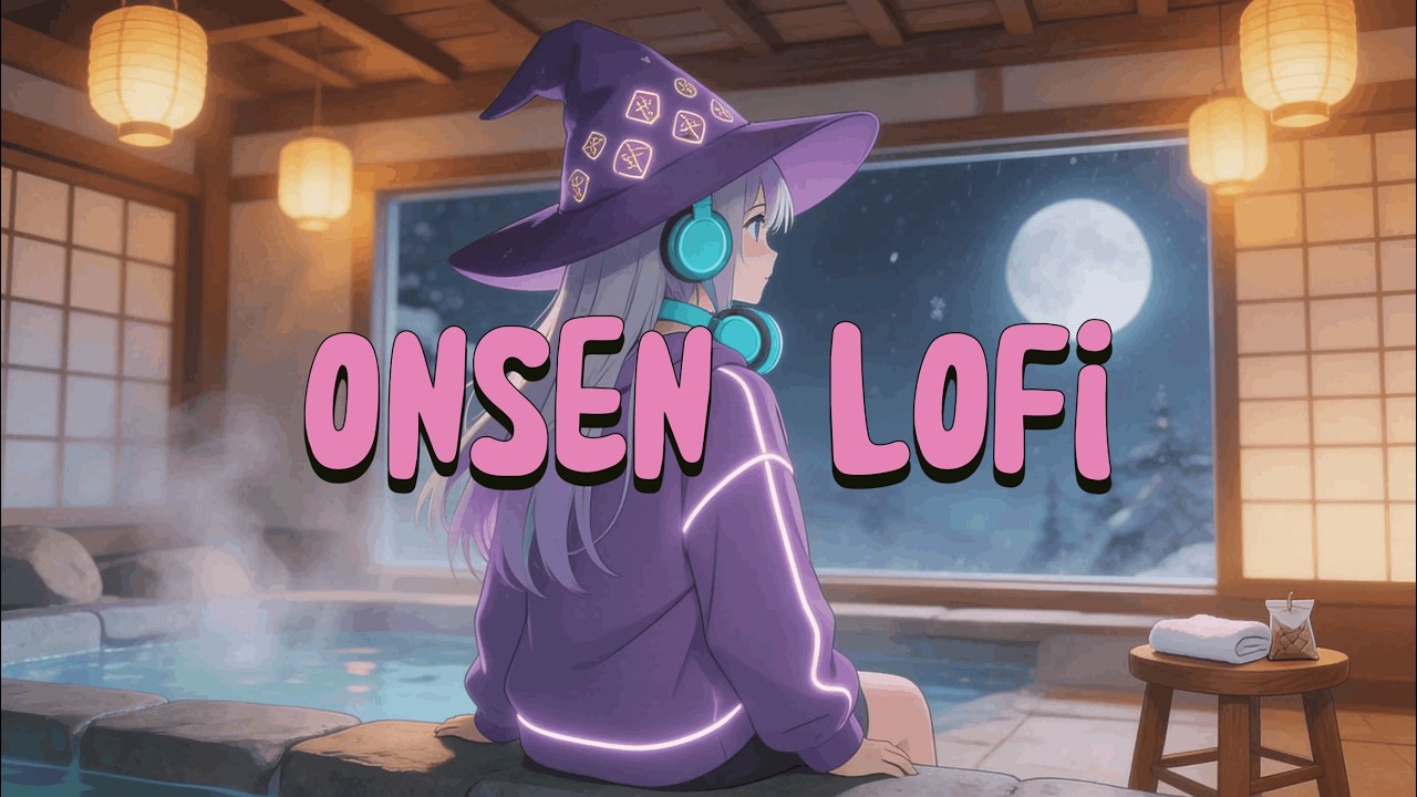 Onsen Night Lofi ♨️ Cozy Steam Ambience & Chill Beats for Study, Relax & Sleep
