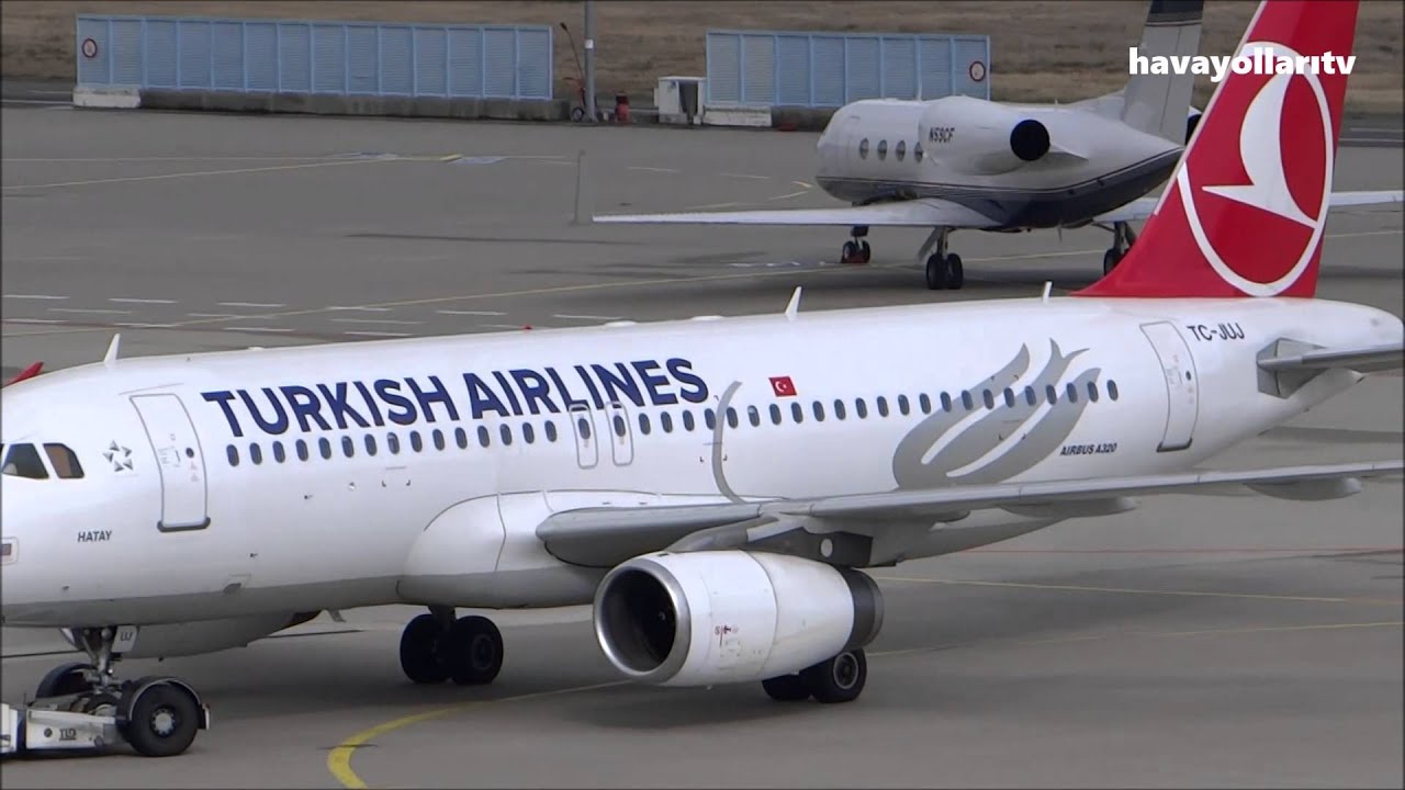 Turkish Airlines A 320-200 (Hatay) landing and take off at CGN Airport from/to Istanbul (IST)