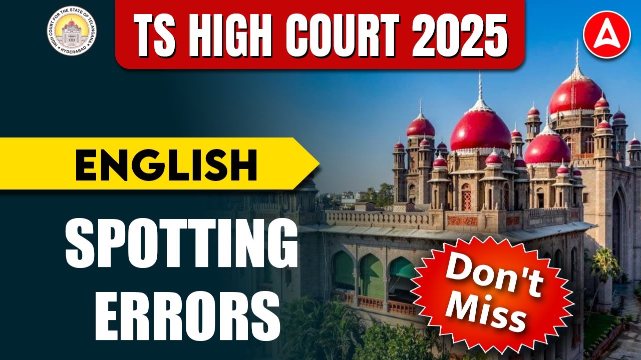 TS High Court English Classes | Spotting Errors | Telangana High Court English in Telugu