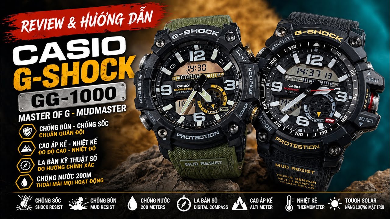 Review và HDSD đồng hồ Casio G Shock GG-1000 - Đồng Hồ Quang Lâm