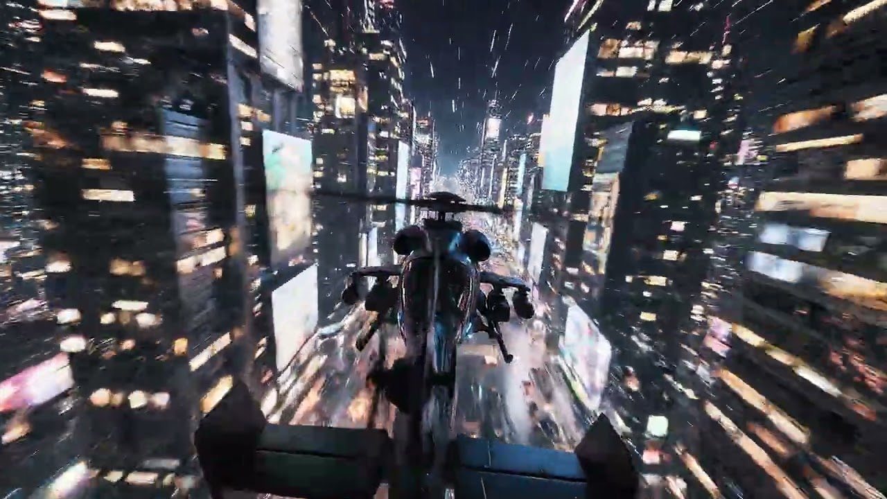 Futuristic Drone High Speed Neon City Flight 🚁🌃