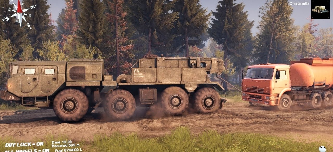 SPINTIRES 2014 Full Version Preview - MAZ 7310 8x8 Towing Stuck Trucks