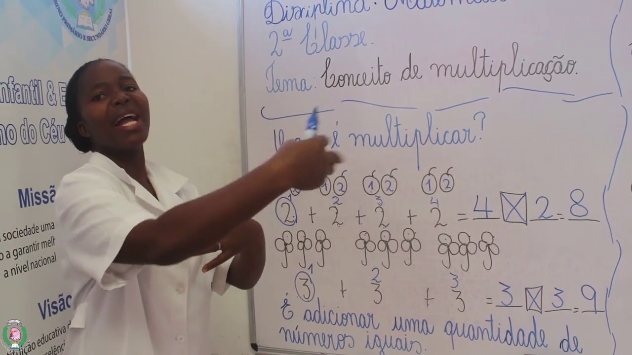 Aula de Matematica 2ª Classe - conceito de multiplicação