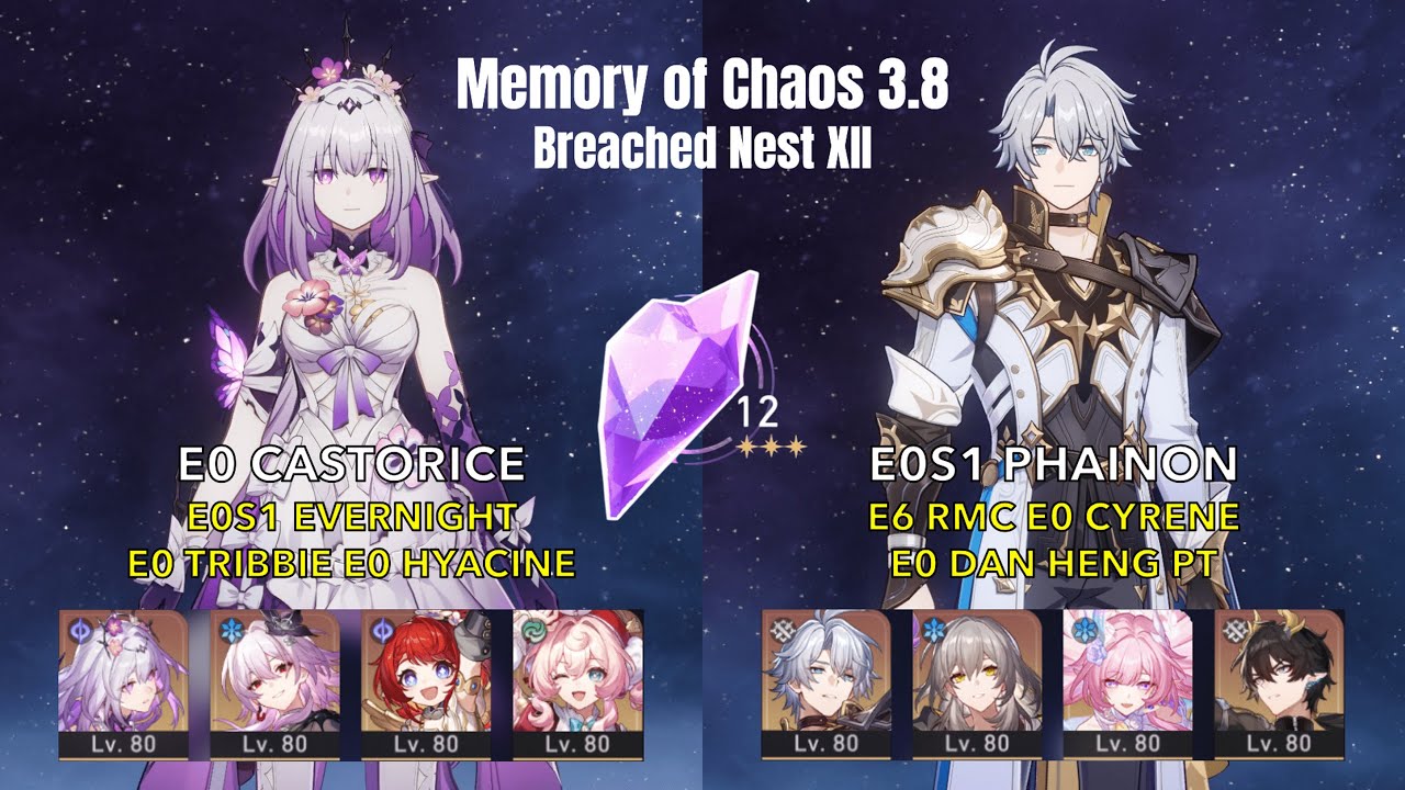 Castorice & Phainon | NEW Memory of Chaos 12 HSR | Honkai Star Rail 3.8 (MoC 12)