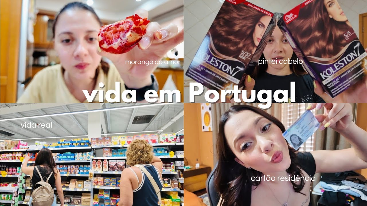 Vida em Portugal: meu cartão residência chegou + transformação de cabelo + receita Morango do Amor