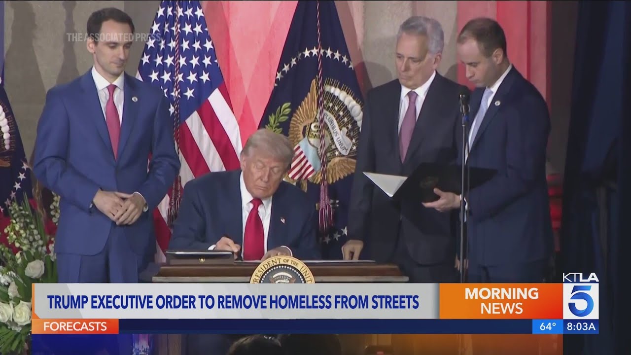 Trump signs executive order to clear homeless encampments