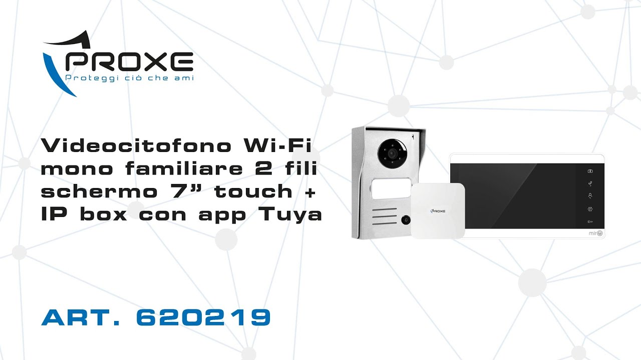 Videocitofono Wi-Fi mono familiare 2 fili schermo 7” touch + IP box con app Tuya - ART. 620219