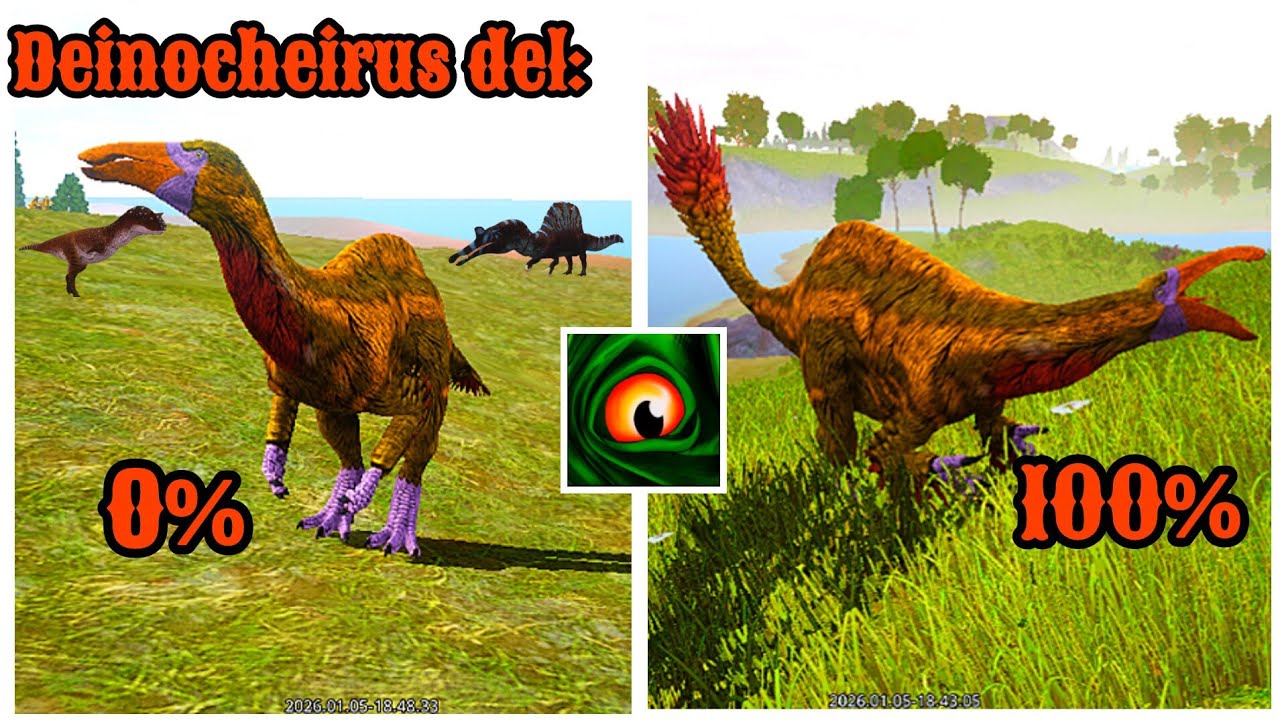 🔴~Intente crecer al deinocheirus del 0% al 100%, y esto paso😱#goldenpato #dinosaur #thecursedisle 